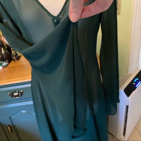 Emerald green sheer beach cover up. Size M. - Picture 8 of 10